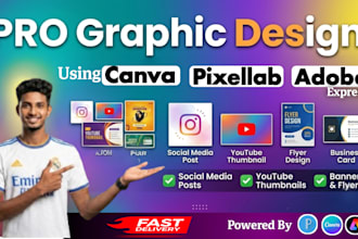 do expert canva, pixellab, and adobe express design