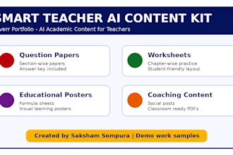 create worksheets, question papers and lesson posters for teachers