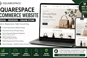 design squarespace ecommerce landing page