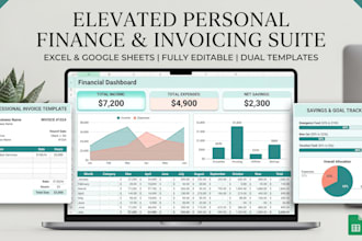 design editable excel or google sheets budget or invoice templates