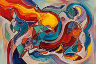 draw abstract painting art or color abstract art