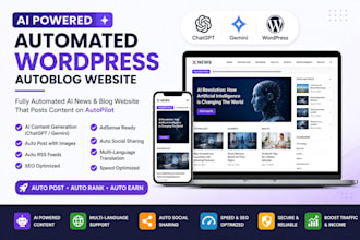 create ai wordpress autoblog, automated news website and auto blogging system