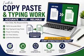 do accurate copy paste and typing work professionally