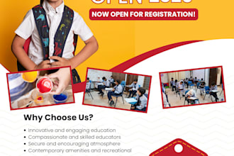 design professional school admission ads, flyers and posters in canva