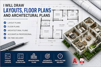 draw 2d layouts, floor plans, architectural plans, of small projects