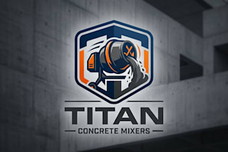 design a professional concrete mixer logo for your brand