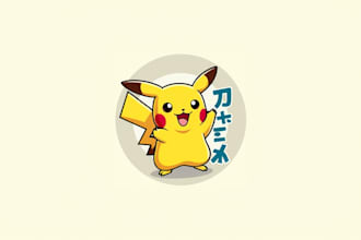 do pikachu pokemon mascot logo design for gaming brand