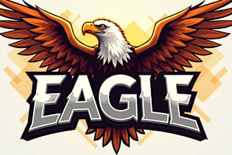 make eye catching eagle bird mascot logo with express delivery