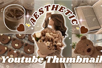 design aesthetic youtube thumbnails for your videos