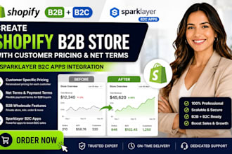 create shopify b2b store with customer pricing and net terms sparklayer b2c apps