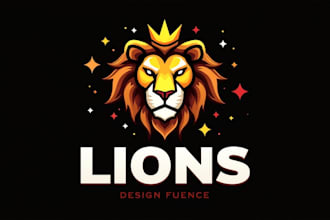 design realistic lions head mascot logo in my style