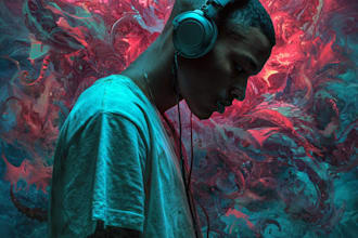 design album cover art, song cover art in digital painting