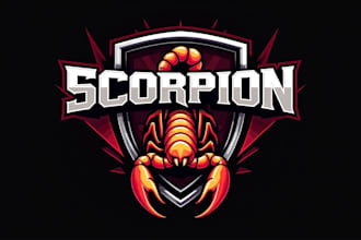 design realistic scorpion mascot logo with express delivery