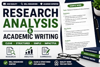 do research, analysis and summarize the content