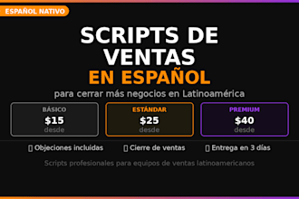write a professional sales script in spanish for your business