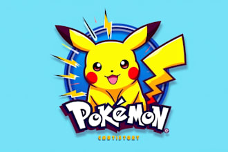 do unique pikachu pokemon mascot logo design 1 day