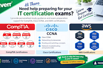 help you get comptia, cisco ccna and AWS certification