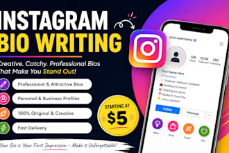write a unique and attractive instagram bio for your profile