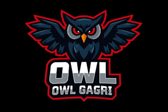 design an awesome owl bird mascot logo with express delivery
