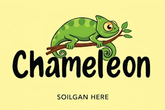 design super chameleon mascot logo in very short time