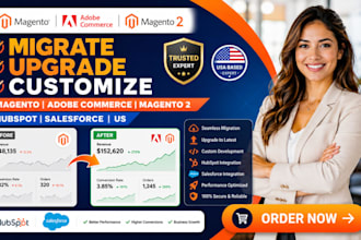 migrate upgrade customize magento adobe commerce magento 2 hubspot salesforce US