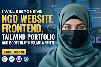 responsive ngo website frontend, tailwind portfolio and bootstrap resume website