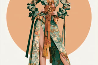 create professional fashion sketches and clothing designs