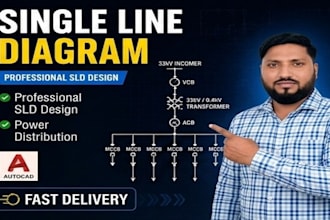 draw professional electrical single line diagrams  in autocad