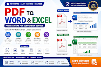convert PDF to word or excel accurately
