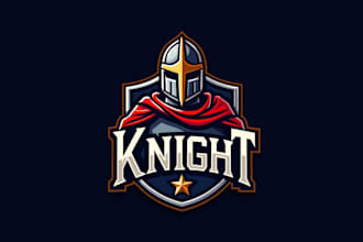 design a powerful knight team mascot logo for your brand