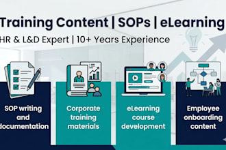 training content development and sops and elearning modules