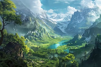 make amazing fantasy landscape illustrations