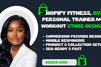 health and fitness shopify store, personal trainer workout store and gym store