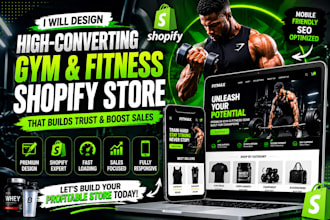 build high converting fitness website, shopify fitness store and gym website