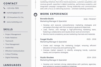 write a professional ats friendly resume and CV