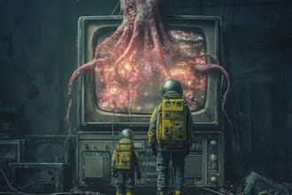 do sci fi horror and fantasy scene concept art illustrationsf