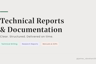 write professional technical reports and documentation for your project
