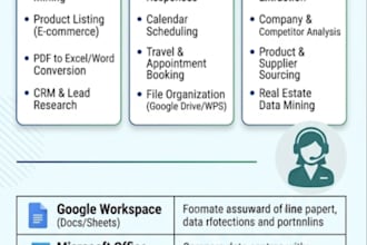 be your virtual assistant web search and admin task