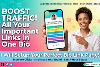 setup and customize linktree bio link landing page social media for business