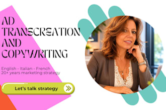 do ad transcreation and conversion copywriting for your ecommerce