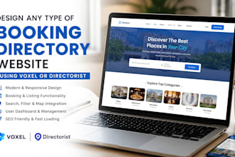design any type of elegant booking directory website using voxel or directorist