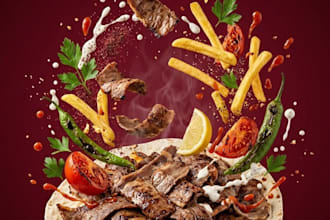 create cinematic food photo manipulation and composites