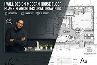 design modern house floor plan and architectural drawings