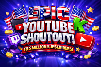 do USA youtube channel video shoutout promote to 5millions subscribers for views