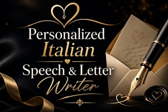 write a personalized italian speech, letter or message for any occasion
