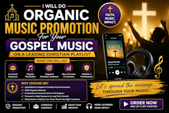 do organic music promotion for your gospel music on a leading christian playlist