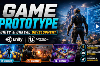 develop a rapid game prototype in unity or unreal engine