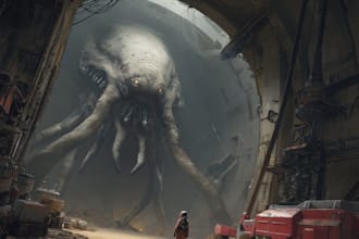 do sci fi horror and fantasy scene concept art illustrations