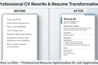 rewrite and improve your CV or resume for job applications