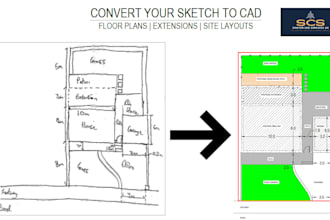 convert your sketch into a professional cad drawing